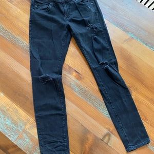 AG black distressed skinny jeans